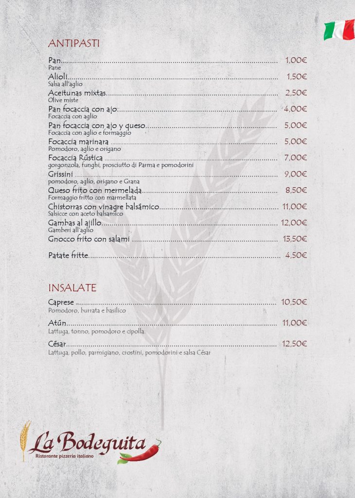 Menu La Bodeguita IT - 01